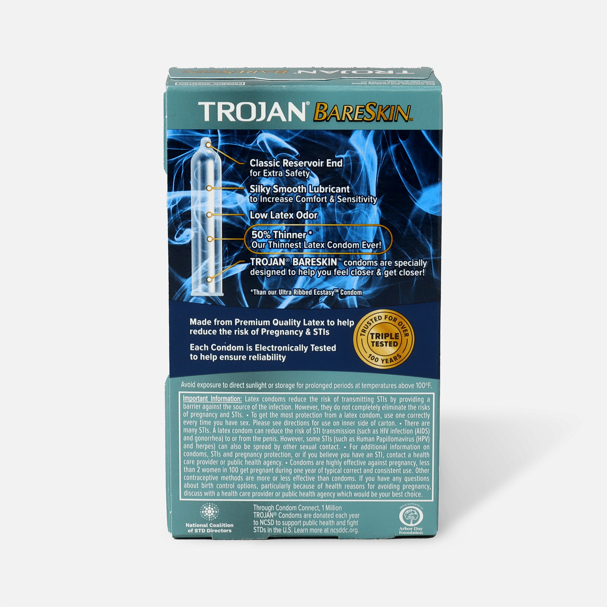 Trojan Sensitivity Bareskin Premium Latex Condoms, 10 ct., , large