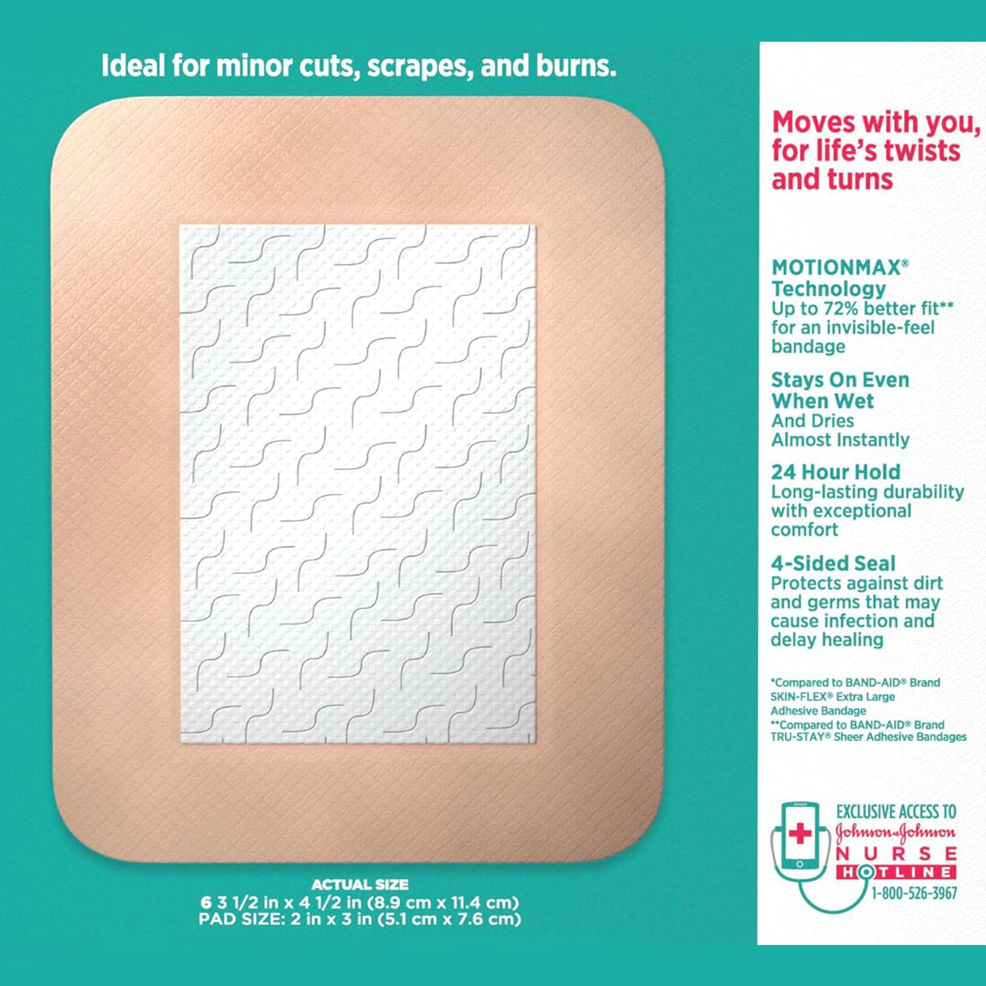 BAND-AID® Skin-Flex Large Adhesive Cover Bandages, 6 ct., , large