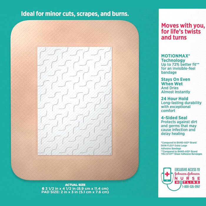 BAND-AID® Skin-Flex Large Adhesive Cover Bandages, 6 ct., , large