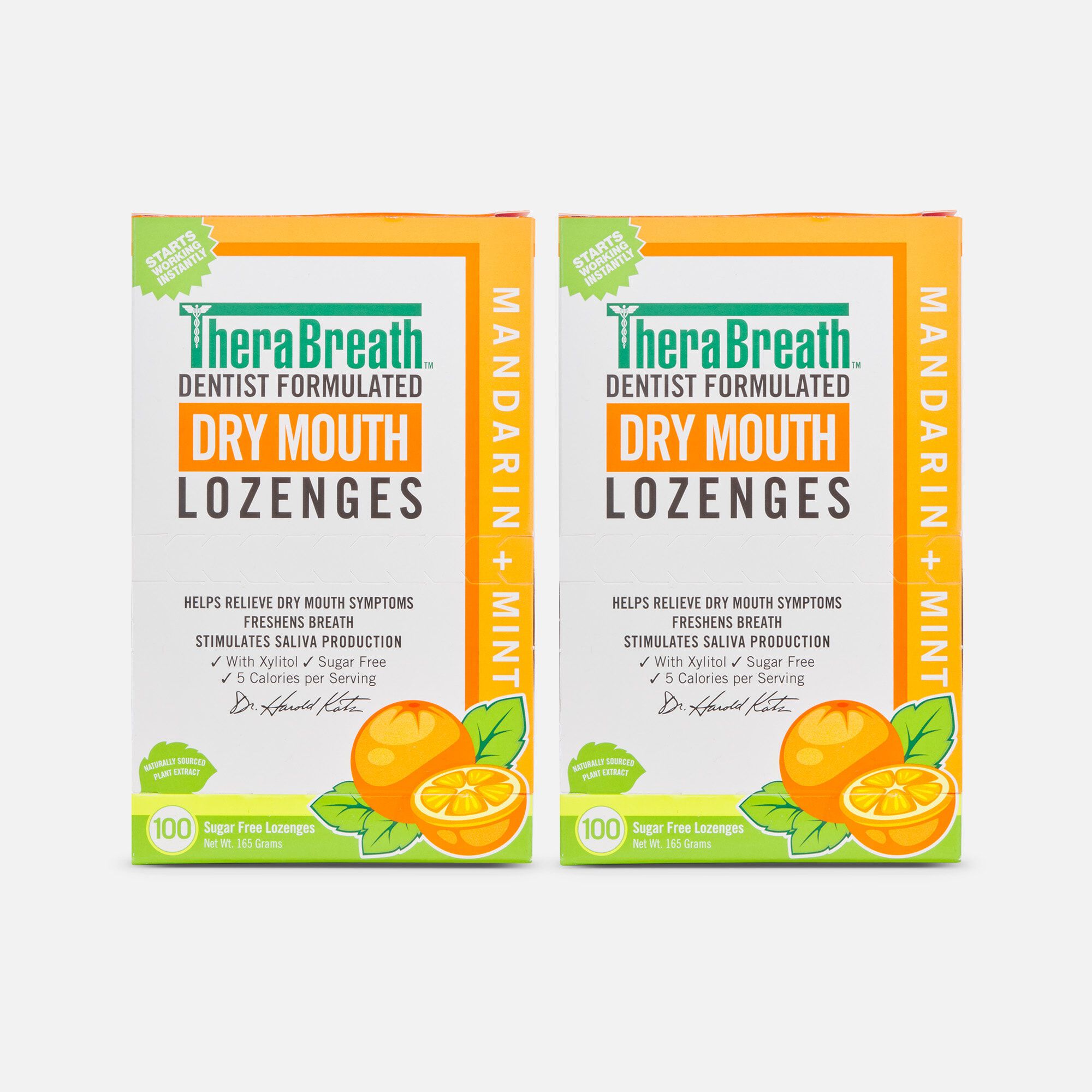 TheraBreath Dry Mouth Lozenges, Mandarin Mint, 100 ct. (2-Pack), , large