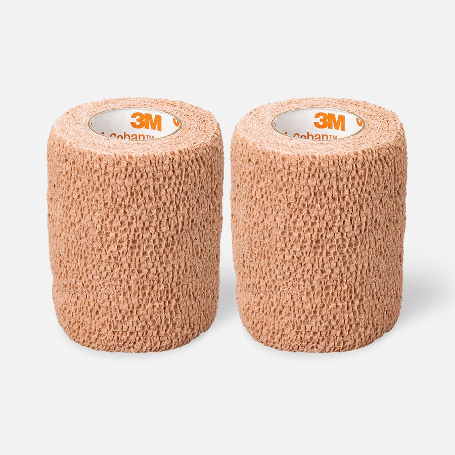 Nexcare No Hurt Self-Adherent Wrap, 3 in x 80 in, Tan (2-Pack), , large image number 0