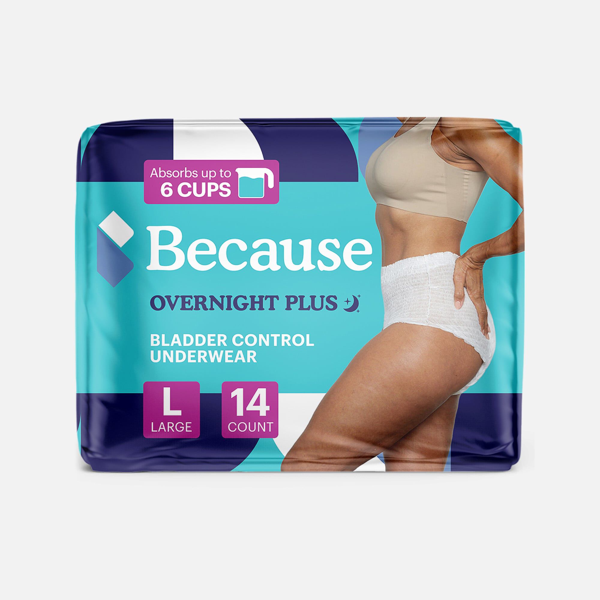Because Overnight Plus Bladder Control Underwear, , large