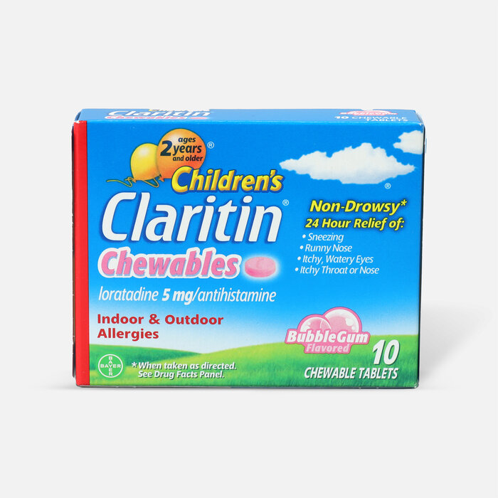 Claritin Children's Allergy Relief Chewable Tablets, Bubblegum, 30 ct., , large