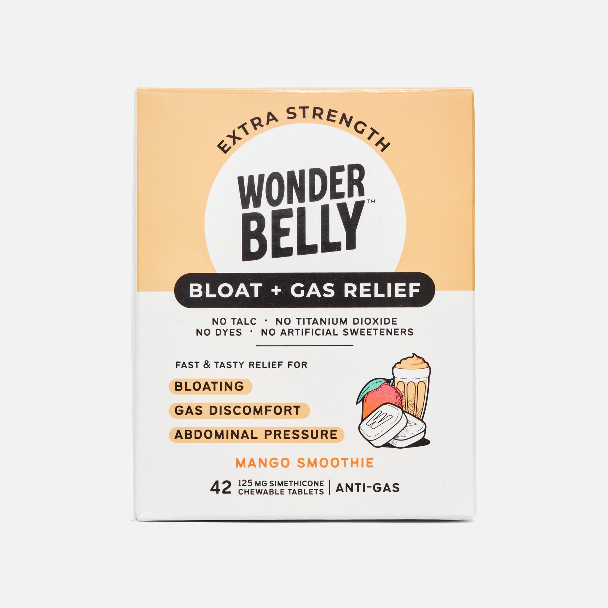 Wonderbelly Bloat + Gas Relief, Mango Smoothie, 42 ct., , large