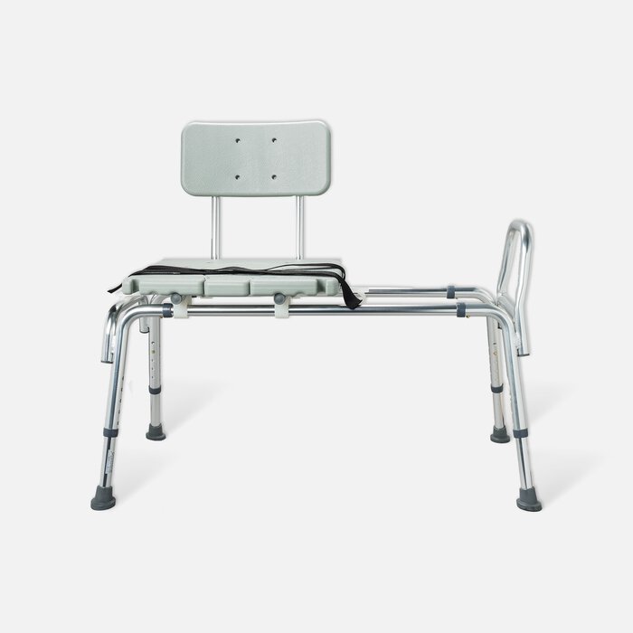 DMI® Sliding Transfer Bench Shower Chair with Cut-Out Seat, , large