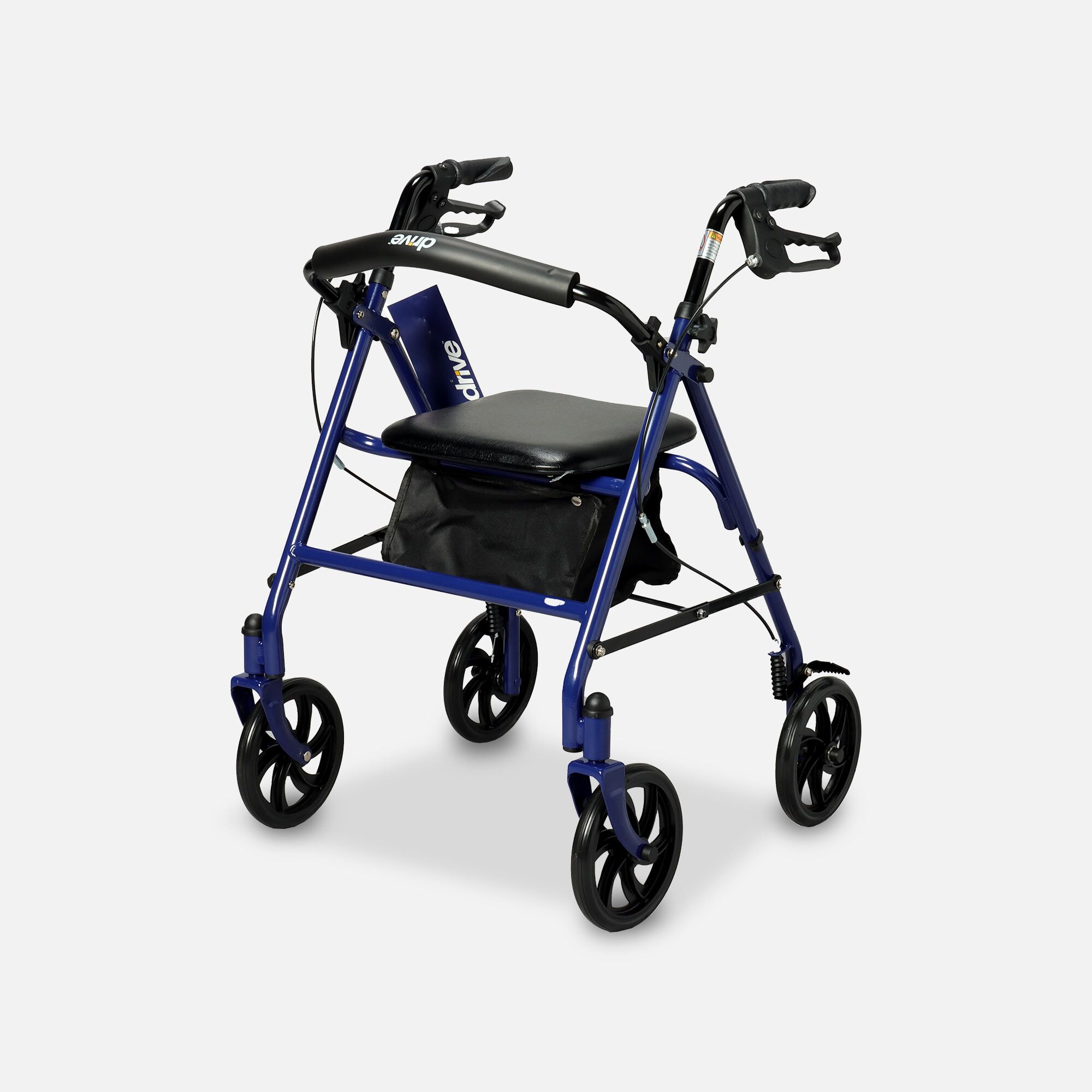 Drive Durable Four Wheel Rollator, 7.5" Casters, Blue, large