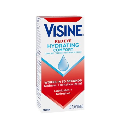 Visine Red Eye Hydrating Comfort Lubricating Eye Drops, .5 fl oz., , large