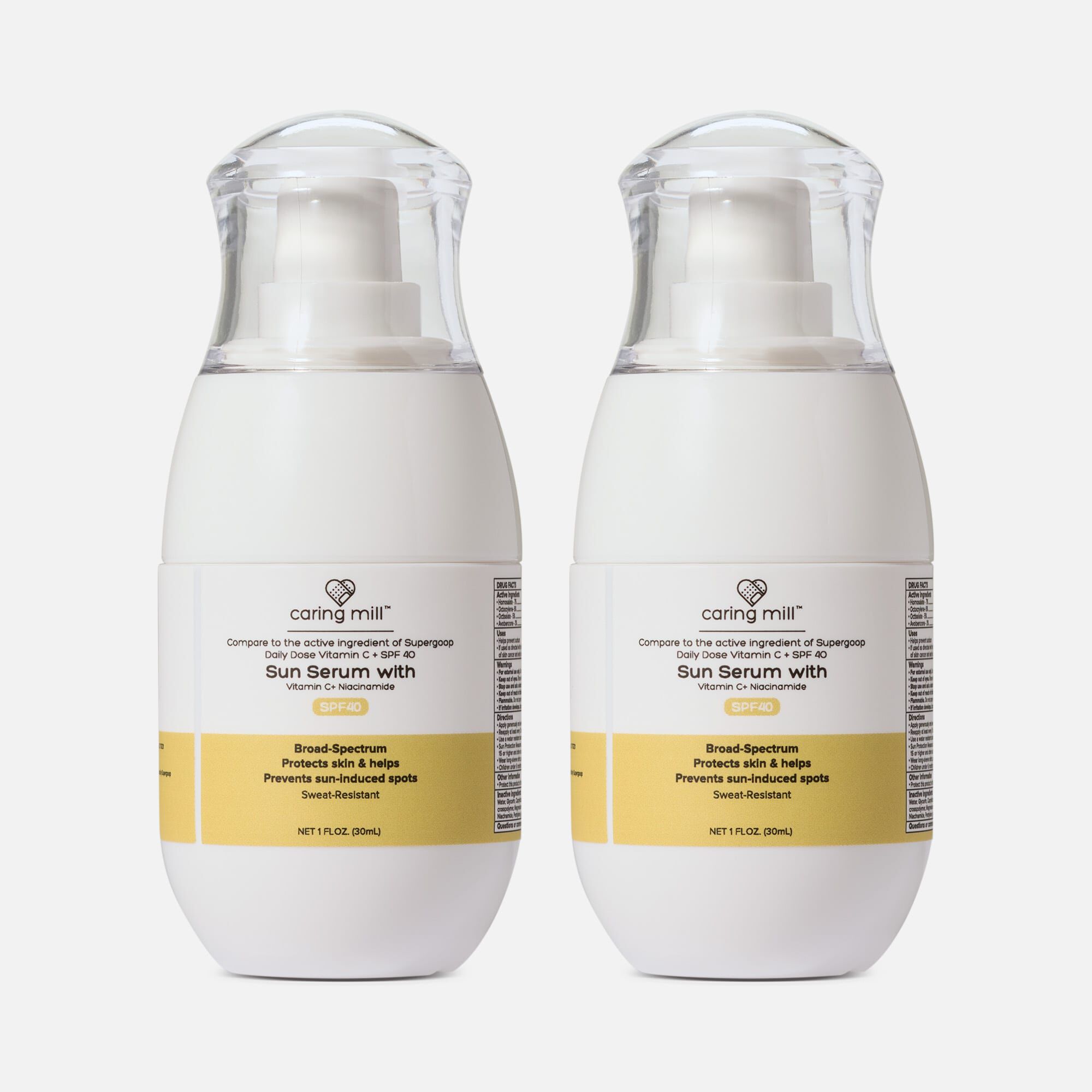 Caring Mill™ Sun Serum with Vitamin C, SPF 40, 1 oz.  (2 pack)