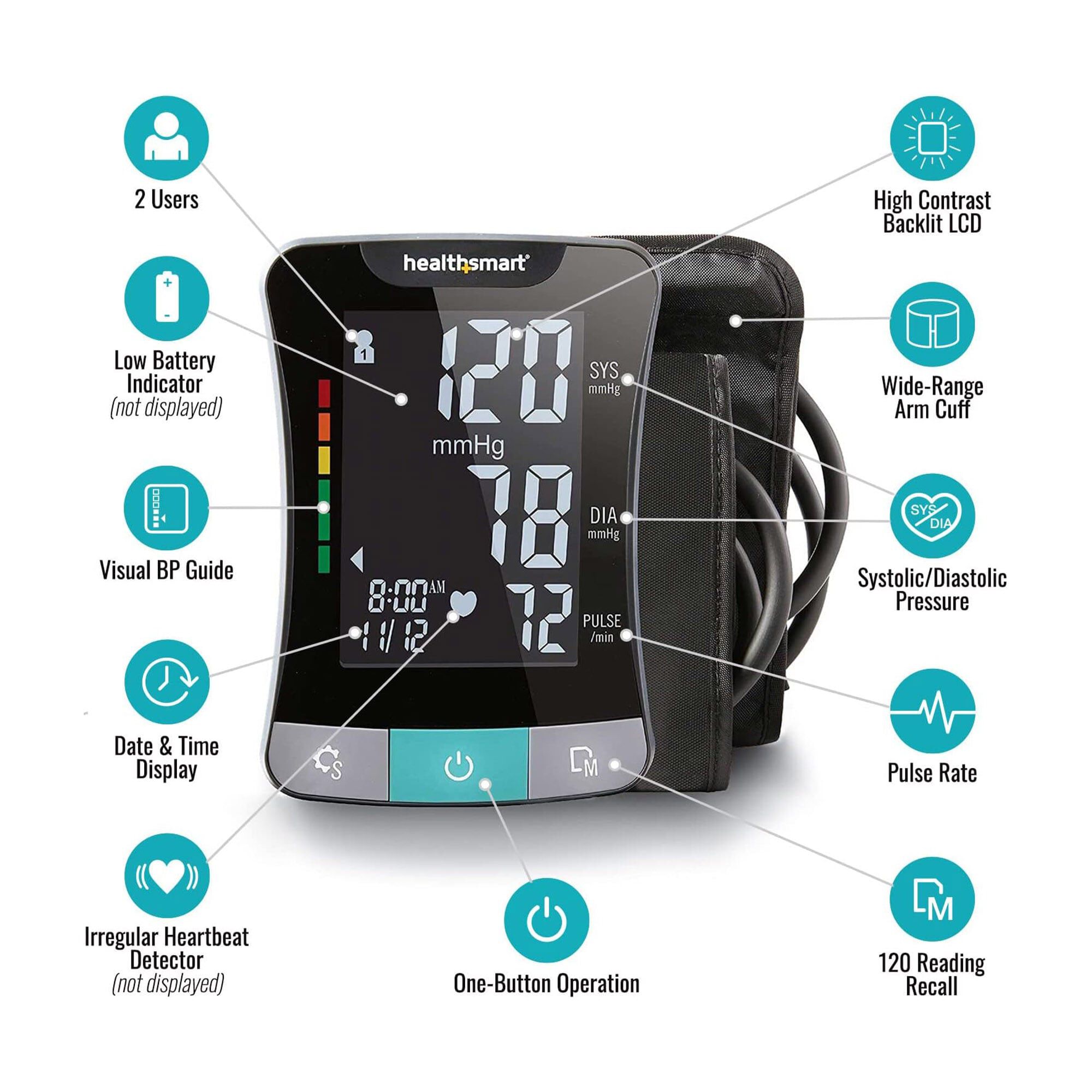 HealthSmart Premium Digitial Arm Blood Pressure Monitor, , large