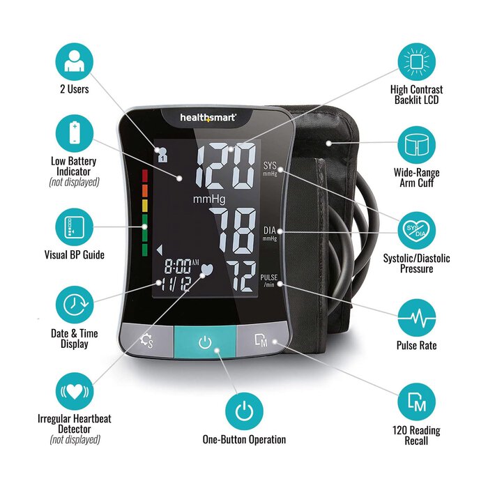 HealthSmart Premium Digitial Arm Blood Pressure Monitor, , large