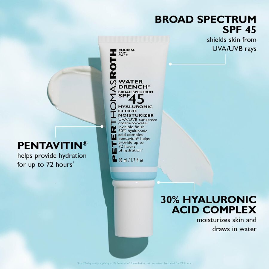 Peter Thomas Roth Water Drench Broad Spectrum Hyaluronic Cloud Moisturizer, SPF 45, 1.7 oz., , large image number 1