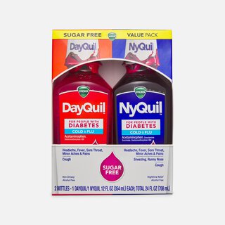Vicks DayQuil & NyQuil Diabetes Sugar-Free Cold & Flu Relief, 12 fl oz. Each