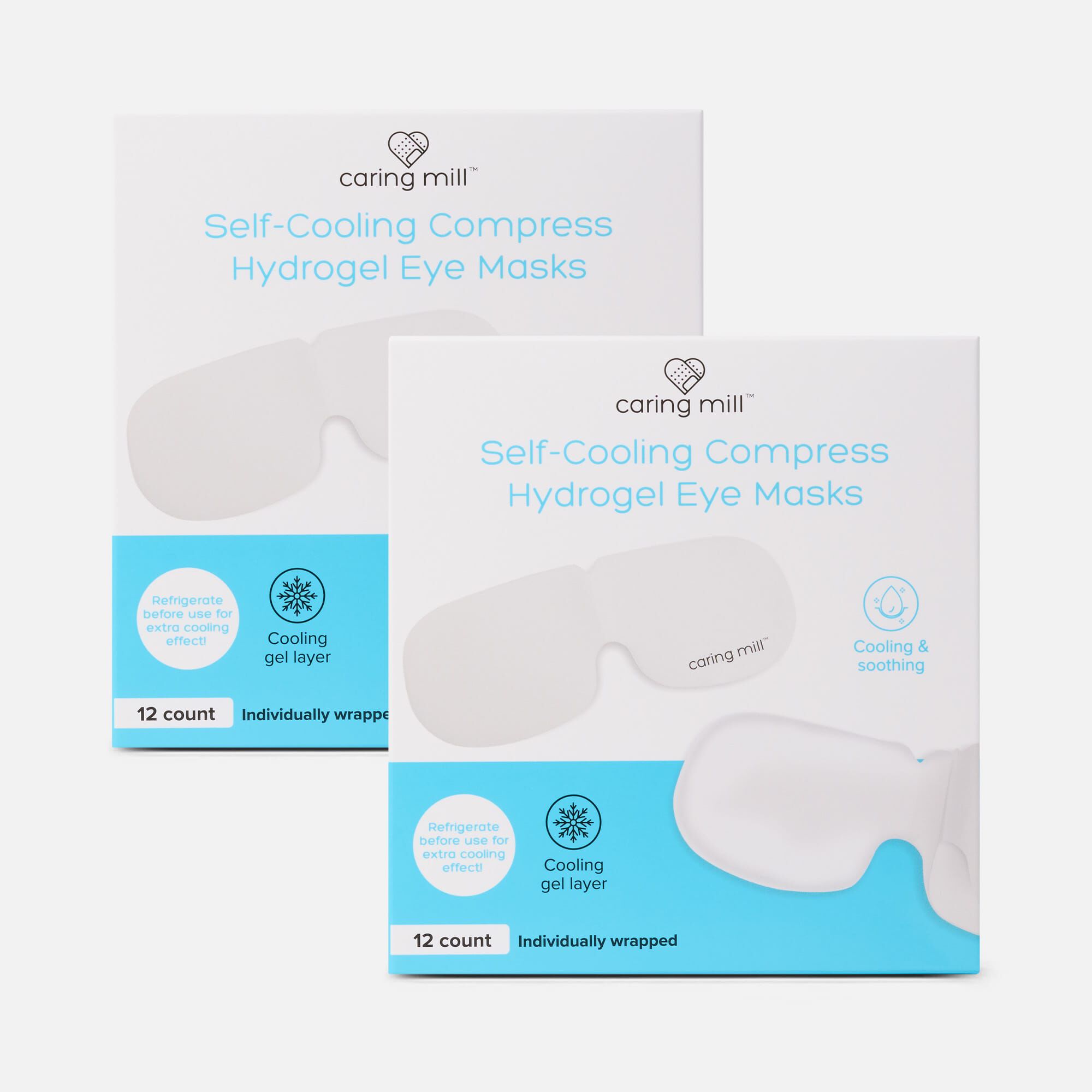 Caring Mill™ Self-Cooling Compress Hydrogel Eye Masks, 12 ct.  (2 pack)