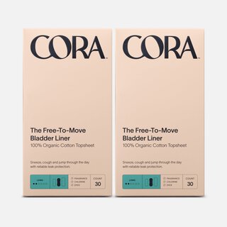 Cora Organic Bladder Long Liners, 30 ct. (2-Pack)