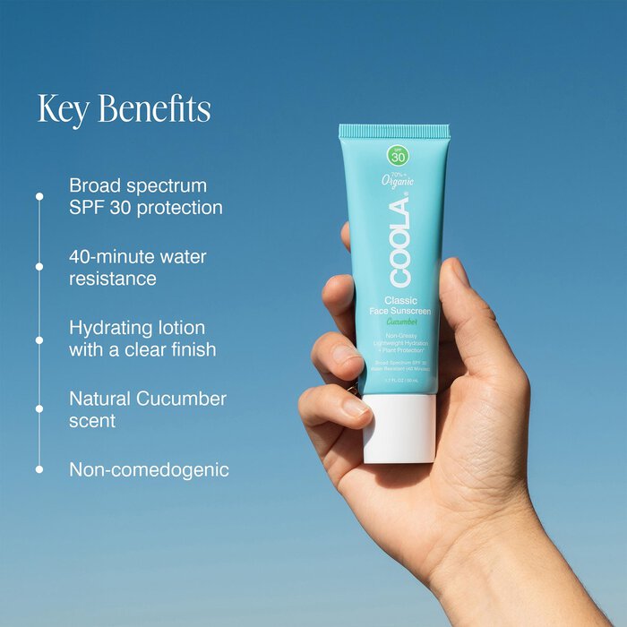 COOLA Classic Face Organic Sunscreen Lotion SPF 30 Cucumber, 1.7 oz., , large