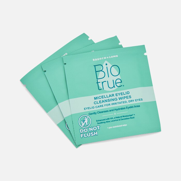 Bausch + Lomb BioTrue Micellar Eyelid Cleansing Wipes, 30 ct., , large