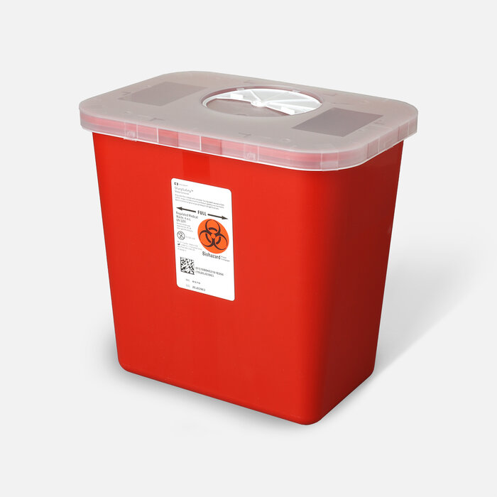 Transportable Sharps Container 2 gal., Transparent Red, 8970, , large