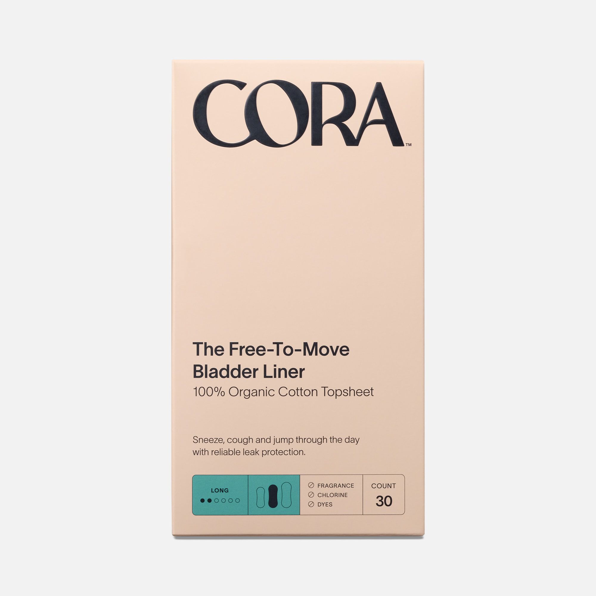 Cora Organic Bladder Long Liners, 30 ct., , large