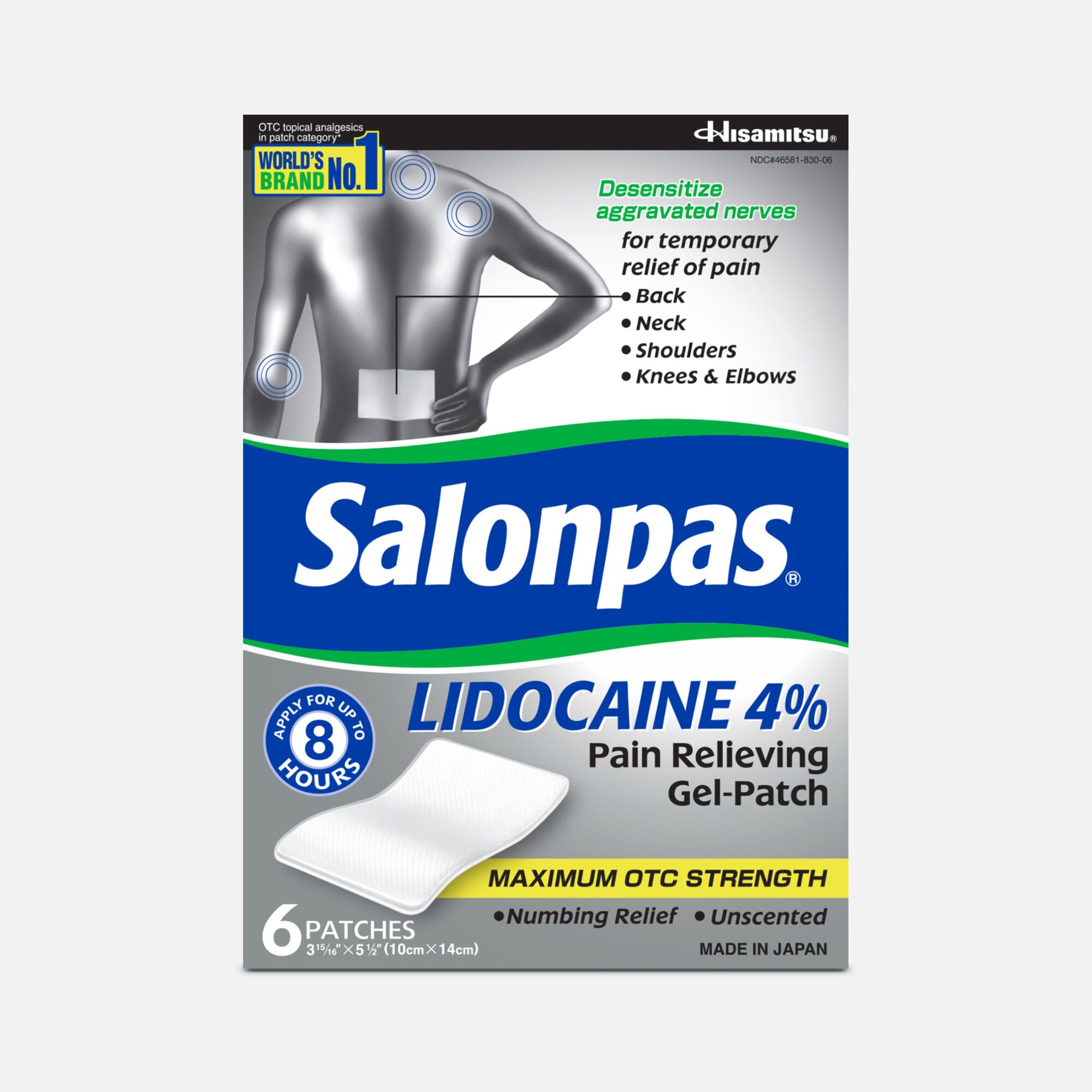 Salonpas Lidocaine Gel-Patch, 6 ct., , large