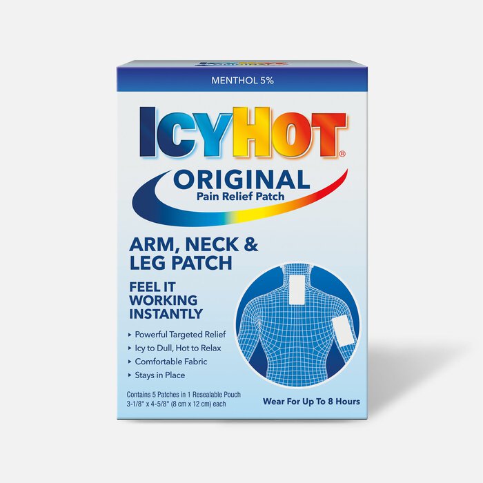 Icy Hot Extra Arms Neck Leg Patch, 5 ct., , large