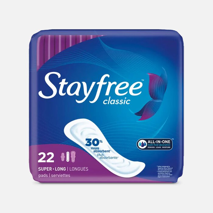 Stayfree Classic Super Long Pads, Wingless, 22 ct., , large