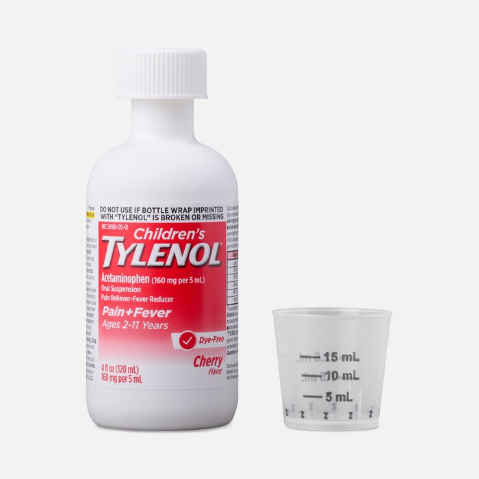 Tylenol Children's Pain & Fever Reliever Liquid, Dye-Free, Cherry, 4 fl oz., , large
