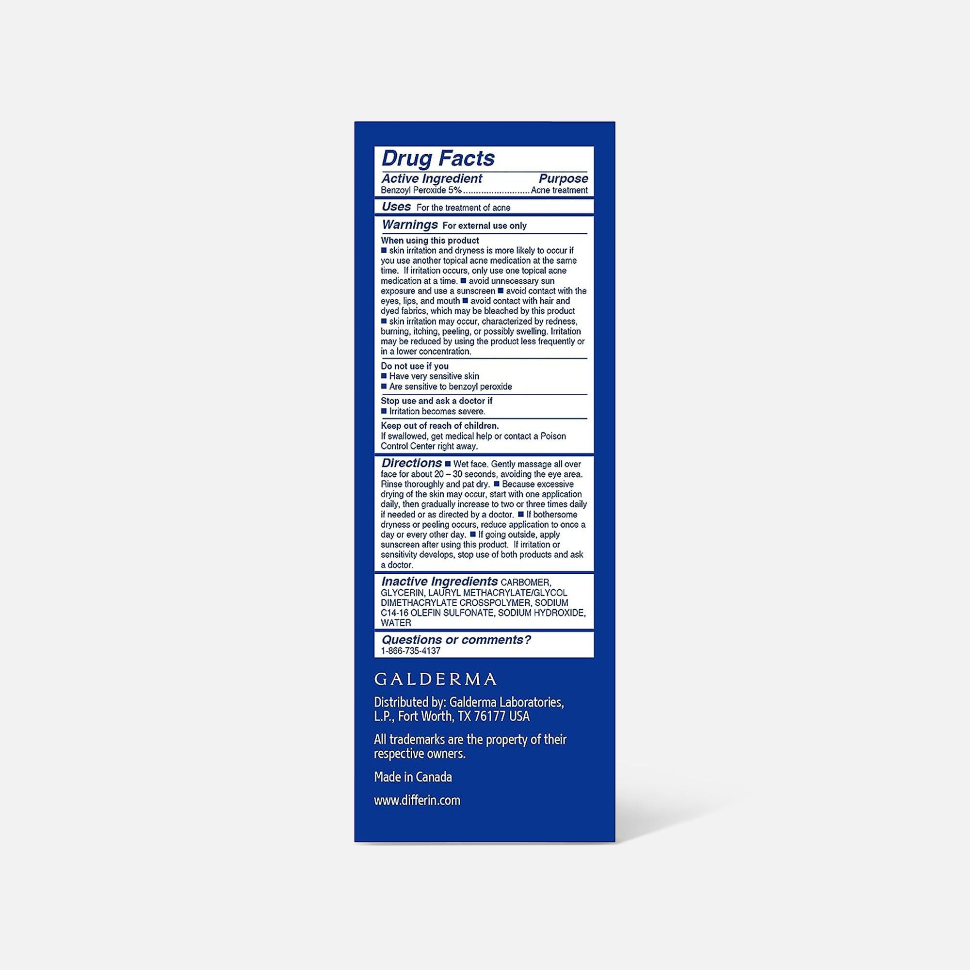 Differin Daily Deep Cleanser 5% BPO, 4 oz., , large