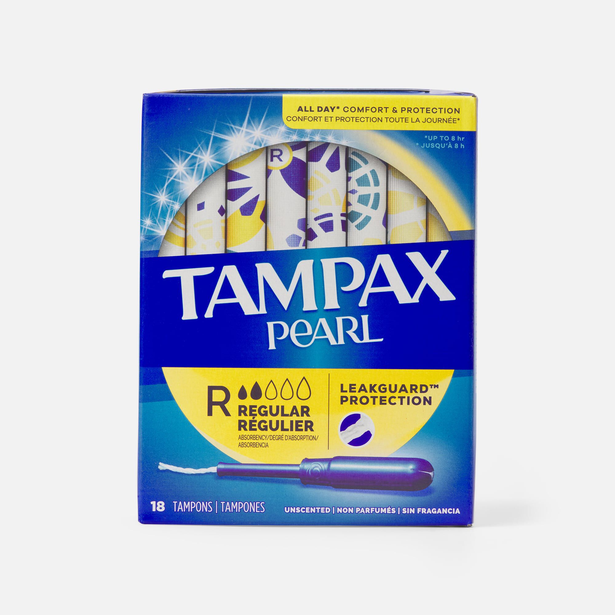Tampax Pearl Tampons, Regular Absorbency, 18 ct., , large
