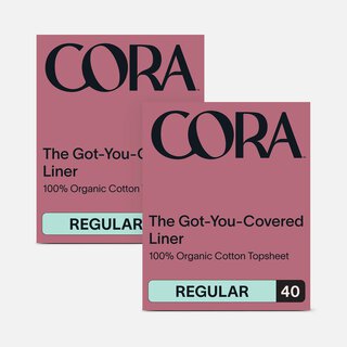 Cora Organic Cotton Ultra Thin Period Liners, 40 ct. (2-Pack)