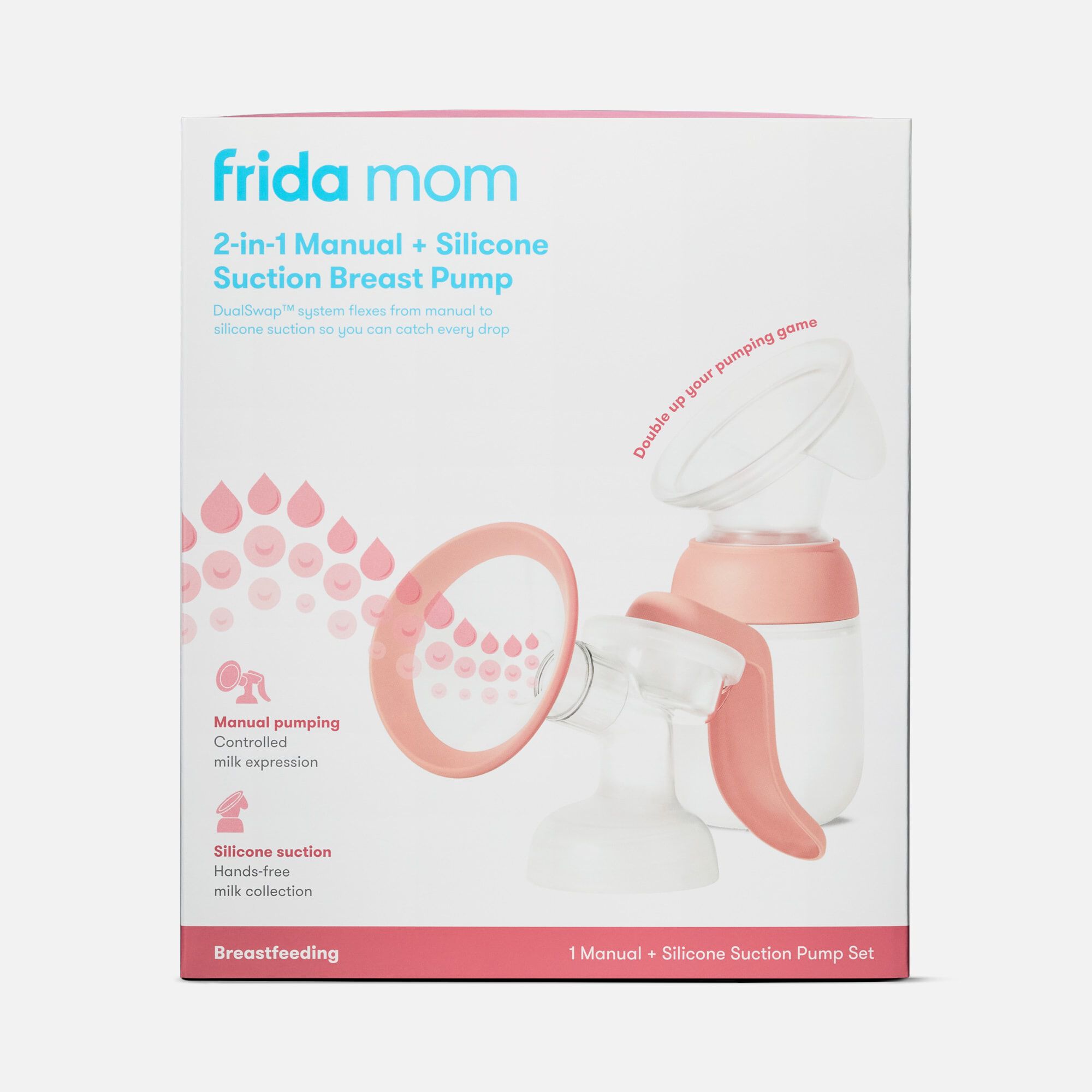 Frida Mom 2-in-1 Manual + Silicone Suction Breast Pump, , large