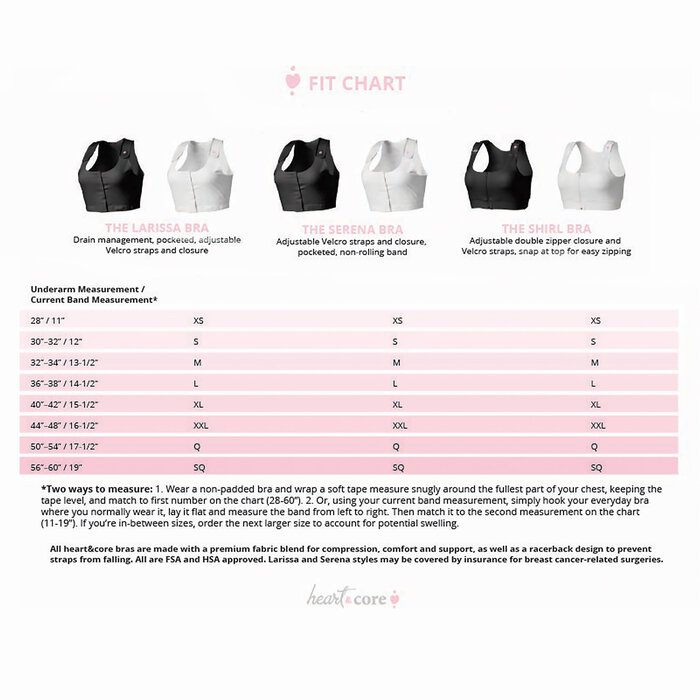 heart&core Larissa Post-Surgical Bra, Black, , large