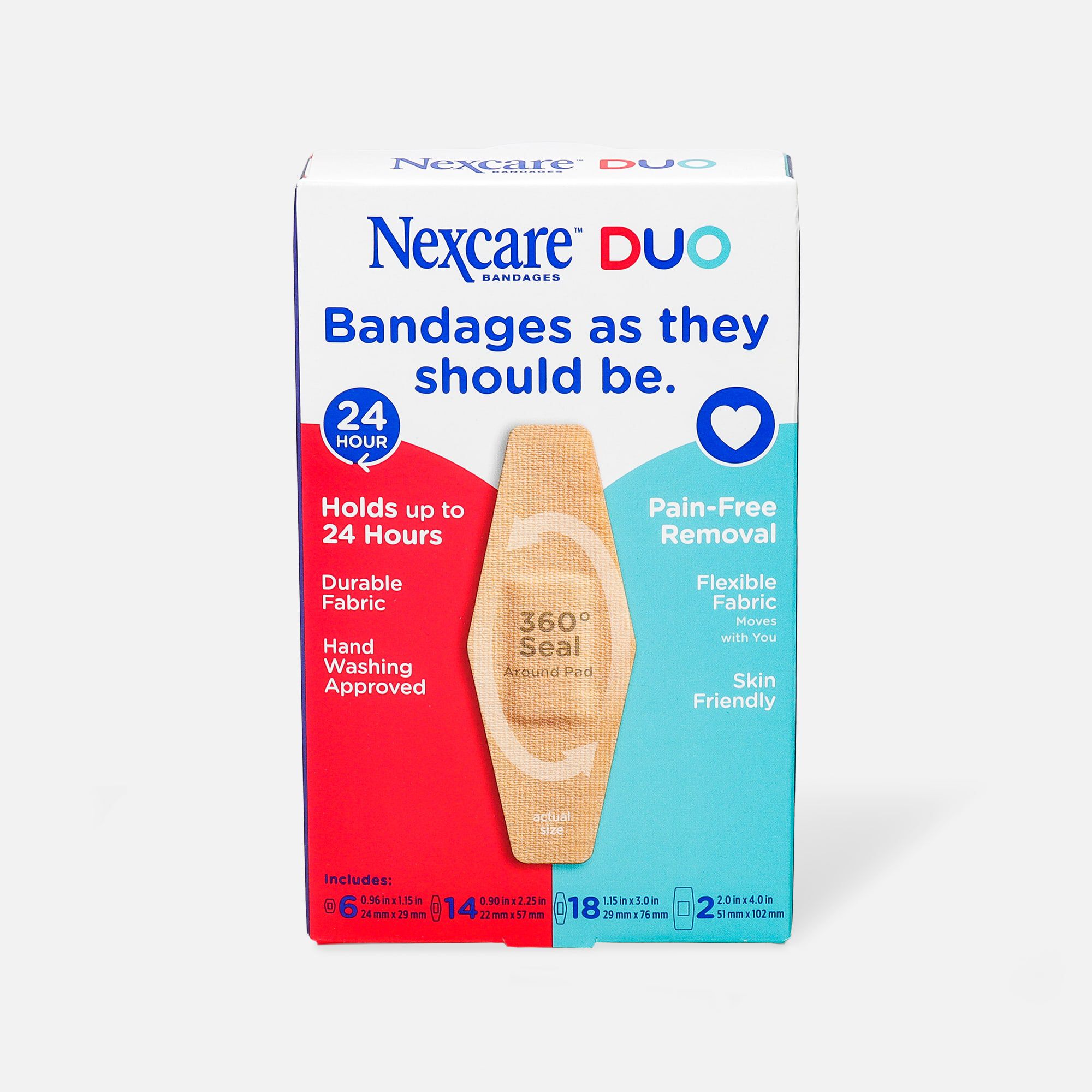 Nexcare DUO Bandage, Assorted, 40 ct., , large
