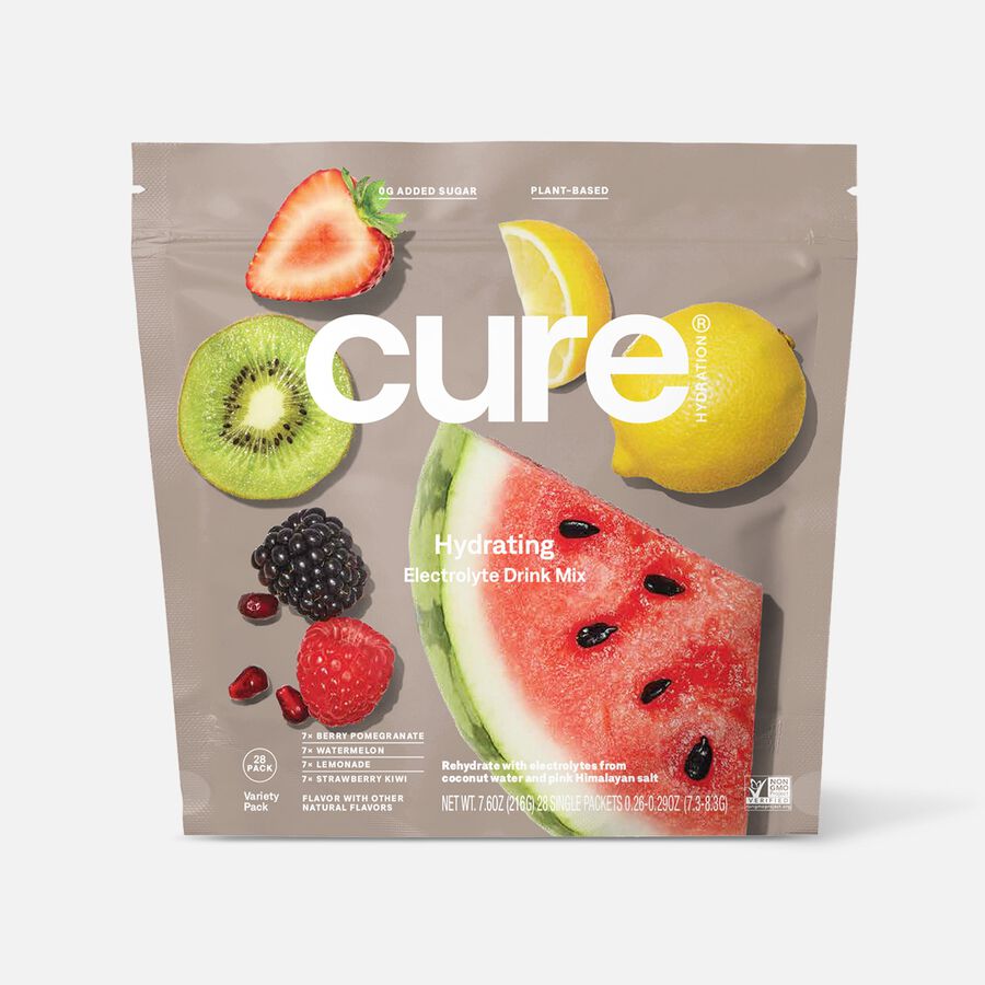 Cure Hydrating Electrolyte Drink Mix Pouches, Variety Pack, 28 ct., , large image number 0