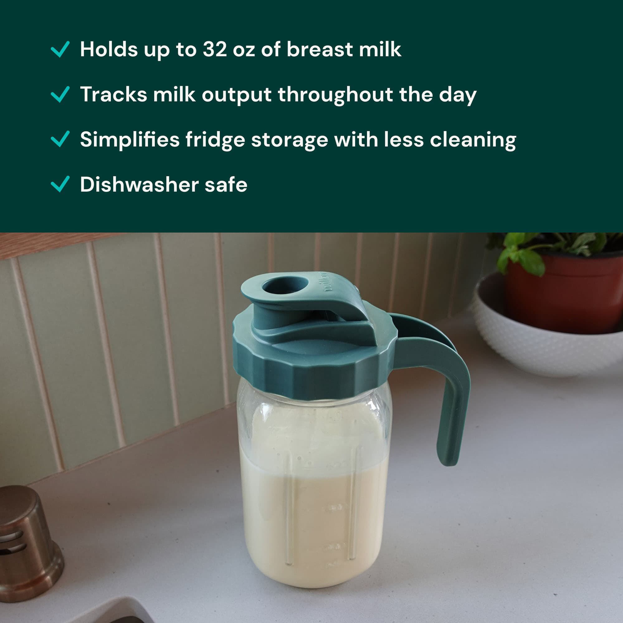 Willow Glass Breast Milk Pitcher, 32-oz. Capacity, , large