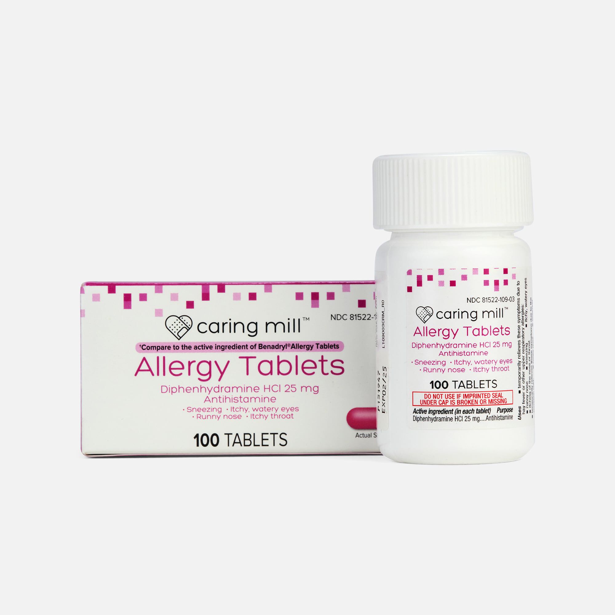 Caring Mill™ Diphenhydramine Allergy Relief Tablets, 100 ct., , large