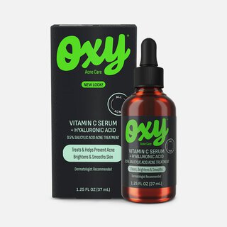 OXY Acne Care Vitamin C Serum + Hyaluronic Acid Acne Treatment, 1.25 fl oz.