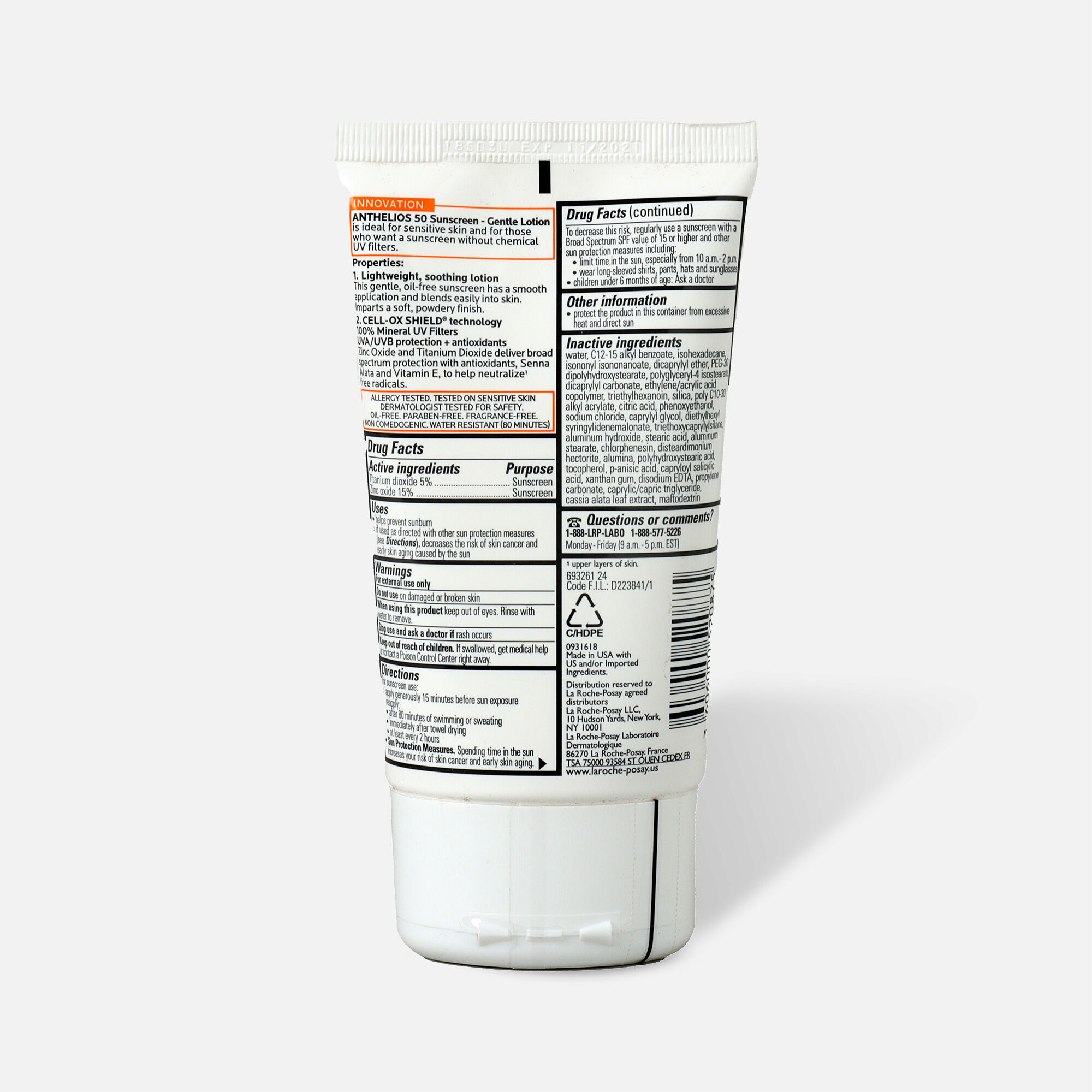 La Roche-Posay Anthelios Gentle Lotion Mineral Sunscreen, SPF 50, , large
