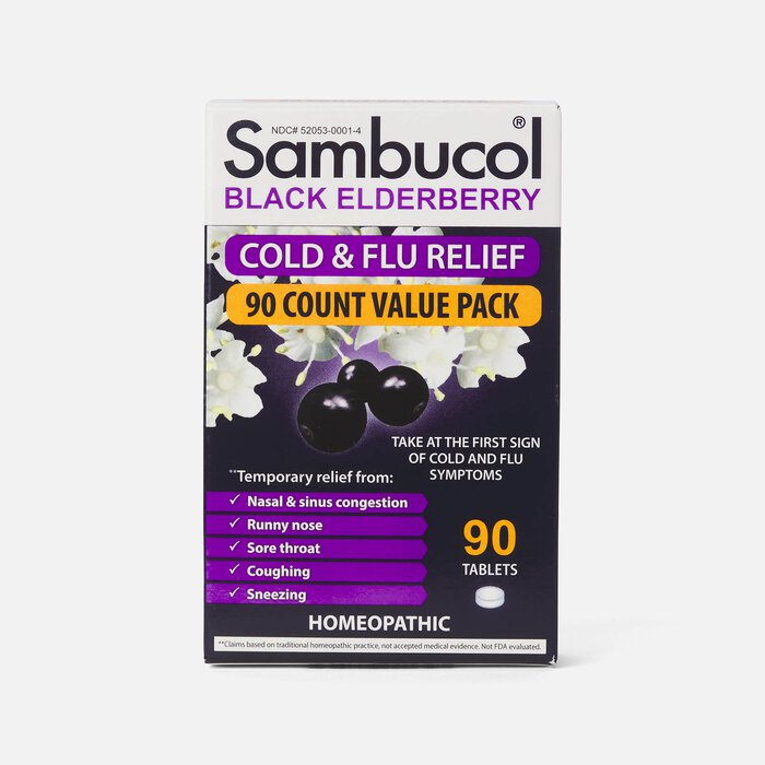 Sambucol Black Elderberry Cold & Flu Relief Tablets, 30 ct., , large