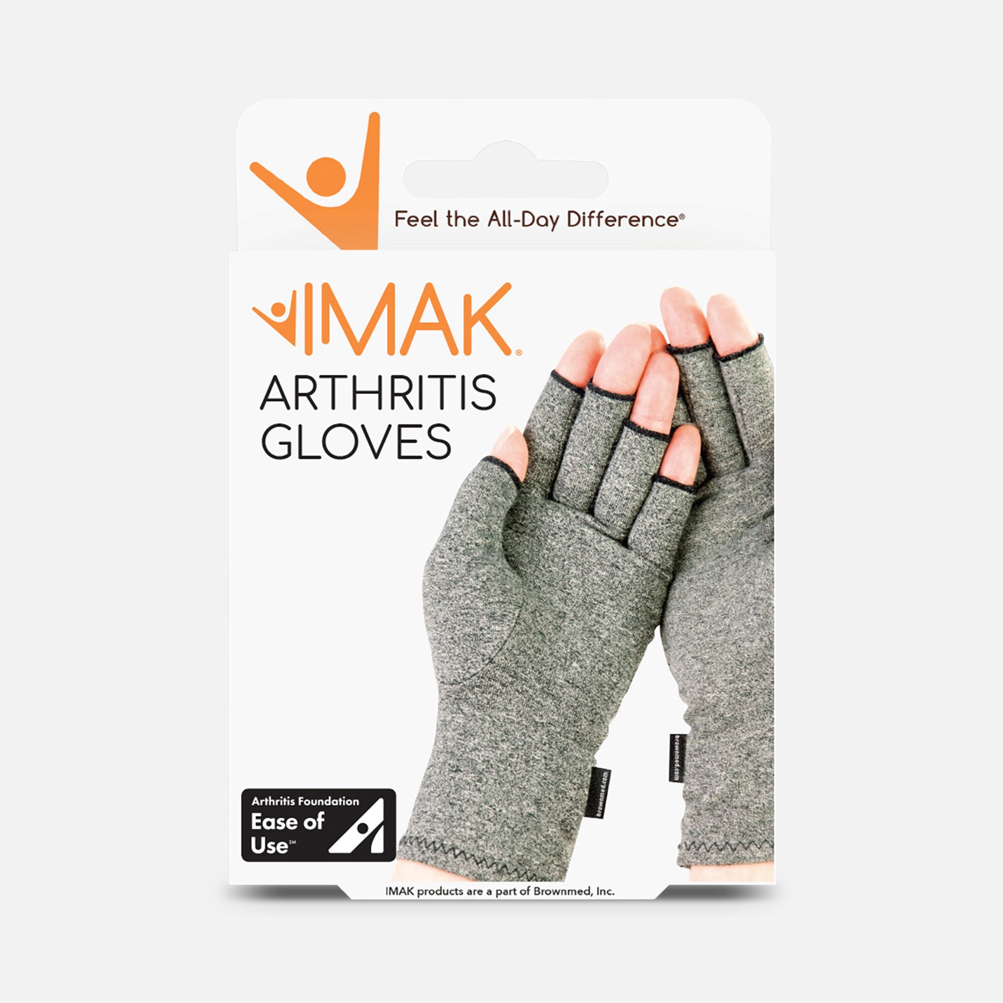 IMAK Arthritis Gloves, 1 Pair, Gray, large