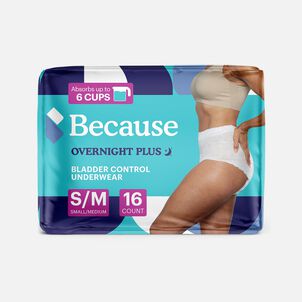 Because Overnight Plus Bladder Control Underwear