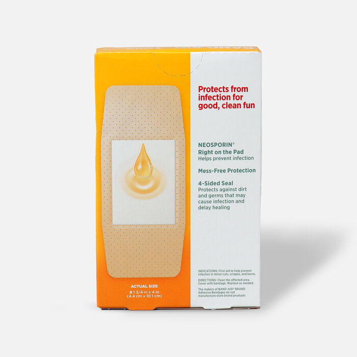 BAND-AID® Adhesive Bandages Infection Defense With Neosporin Antibiotic Extra Large - 8 ct., , large