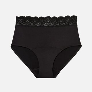 Thinx For All Leaks Signature Lace Very Light Hi-Waist Incontinence Underwear, Black, S