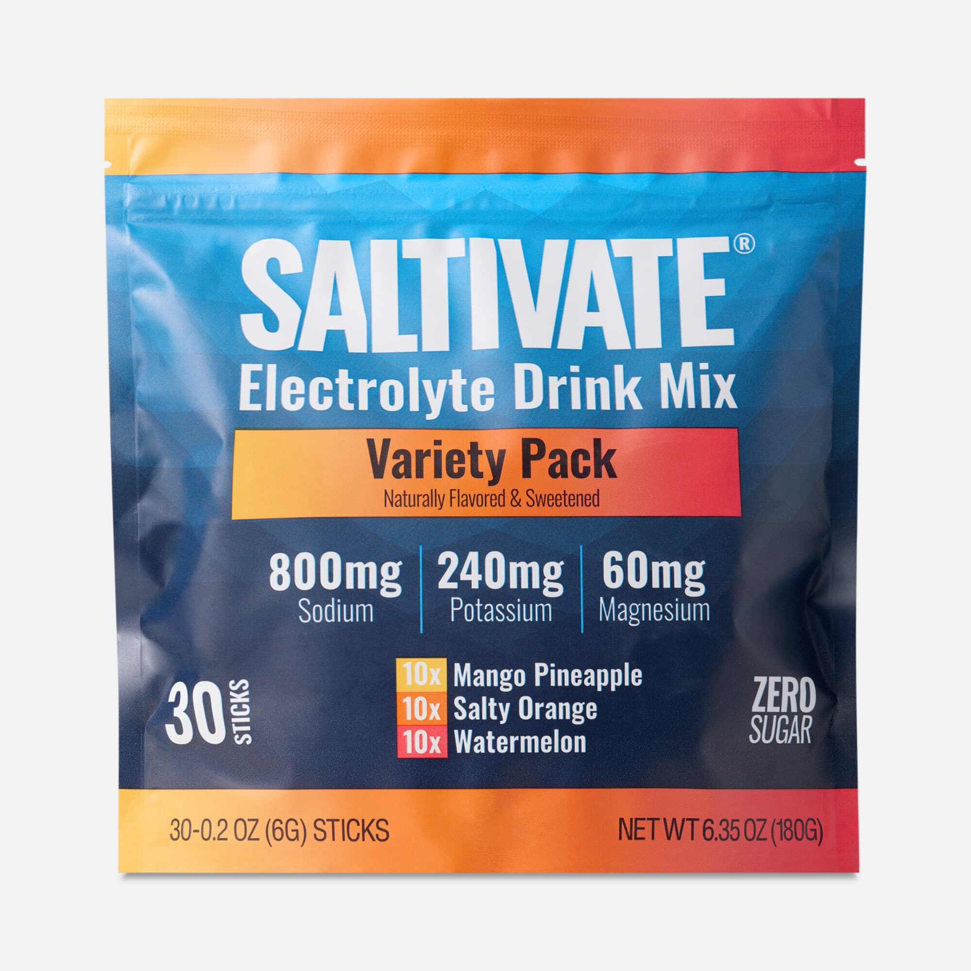 Saltivate® Electrolyte Drink Mix, Zero Sugar, Variety Pack, 30 Stick Packs