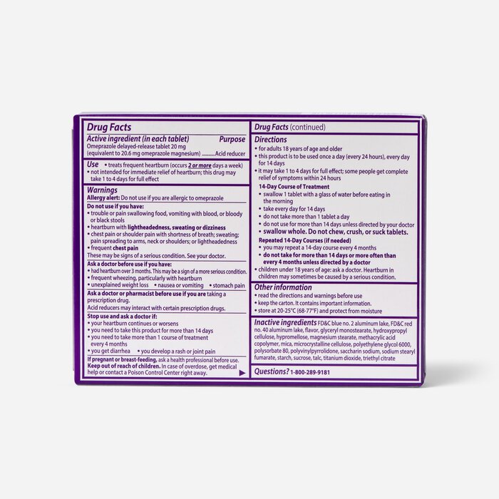 Prilosec OTC Heartburn Relief and Acid Reducer Tablets, Wildberry, 42 ct., , large