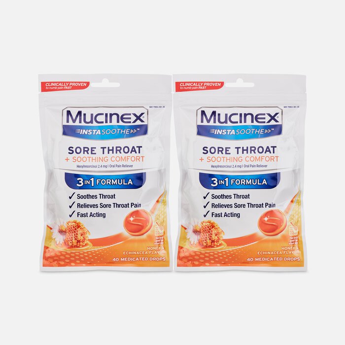 Mucinex InstaSoothe™ Sore Throat + Soothing Comfort - Honey & Echinacea, 40 ct. (2-Pack), , large