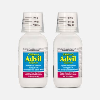 Children's Advil Pain Reliever and Fever Reducer, Sugar Free and Dye Free Ibuprofen Oral Suspension, Berry Flavored, 4 fl oz. (2-Pack)