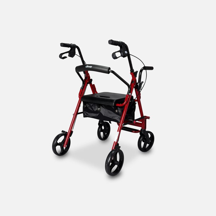 Drive Duet Rollator/Transport Chair, Burgundy, , large