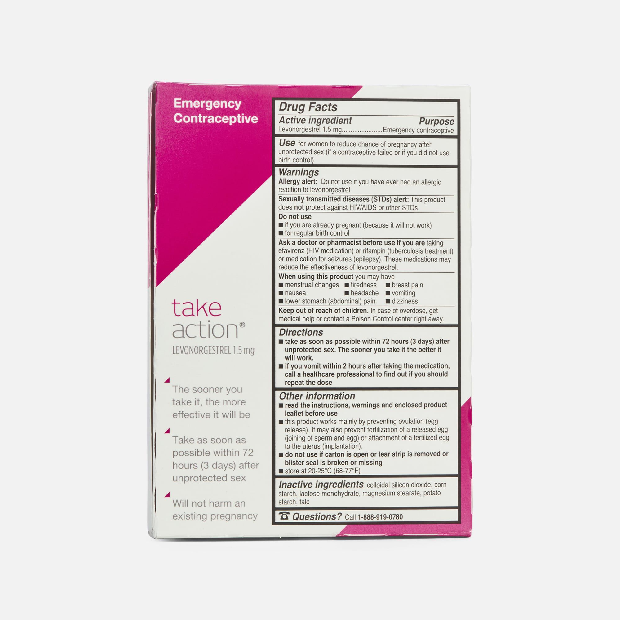Take Action Emergency Contraceptive Levonorgestrel, 1.5 mg (2-Pack), , large