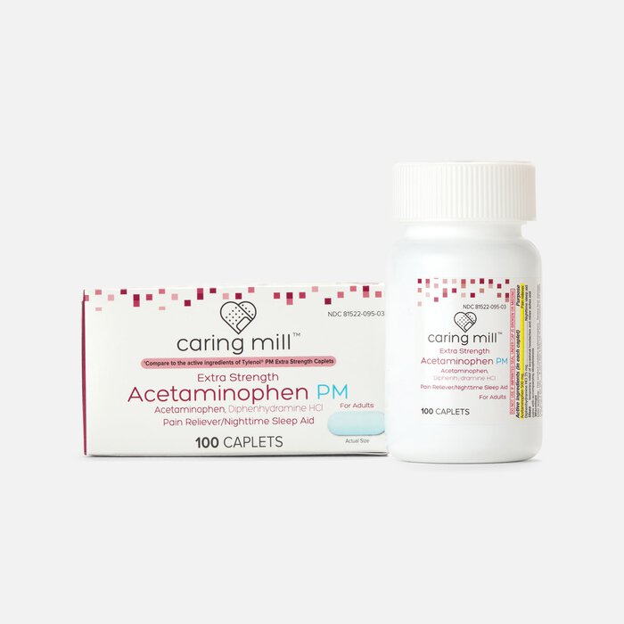 Caring Mill™ Extra Strength Acetaminophen PM Caplets, 100 ct., , large