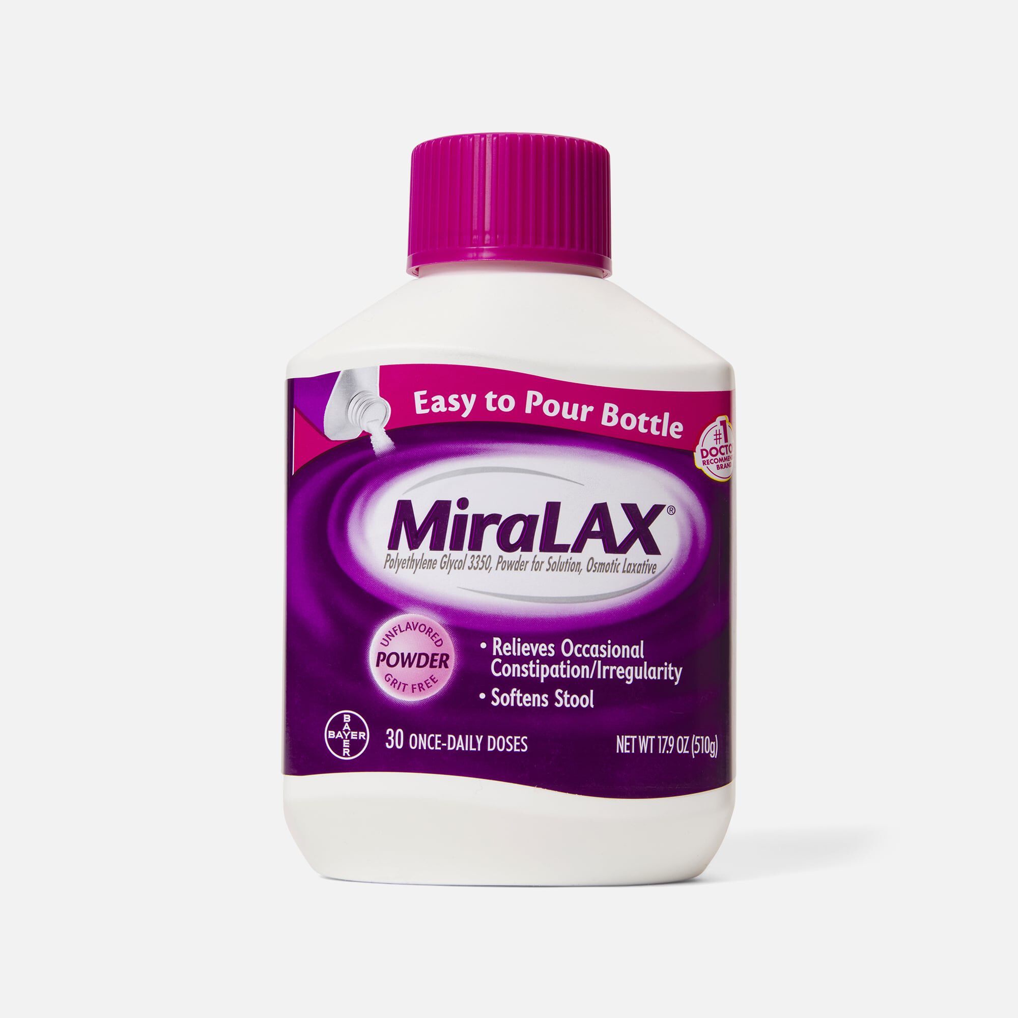 MiraLAX Laxative Powder for Gentle Constipation Relief - 30 Dose Bottle, , large